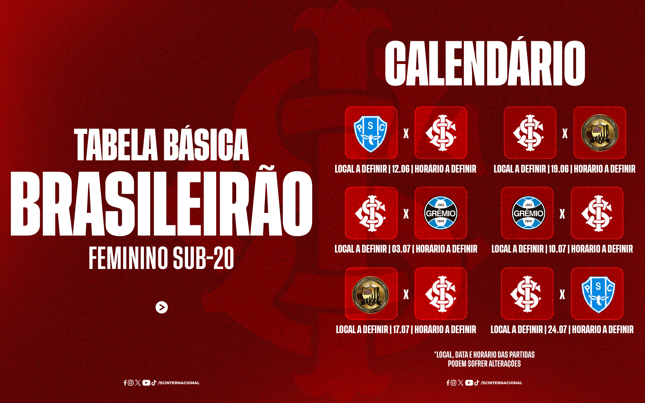 Tabela Básica do Brasileirão Feminino Sub-20