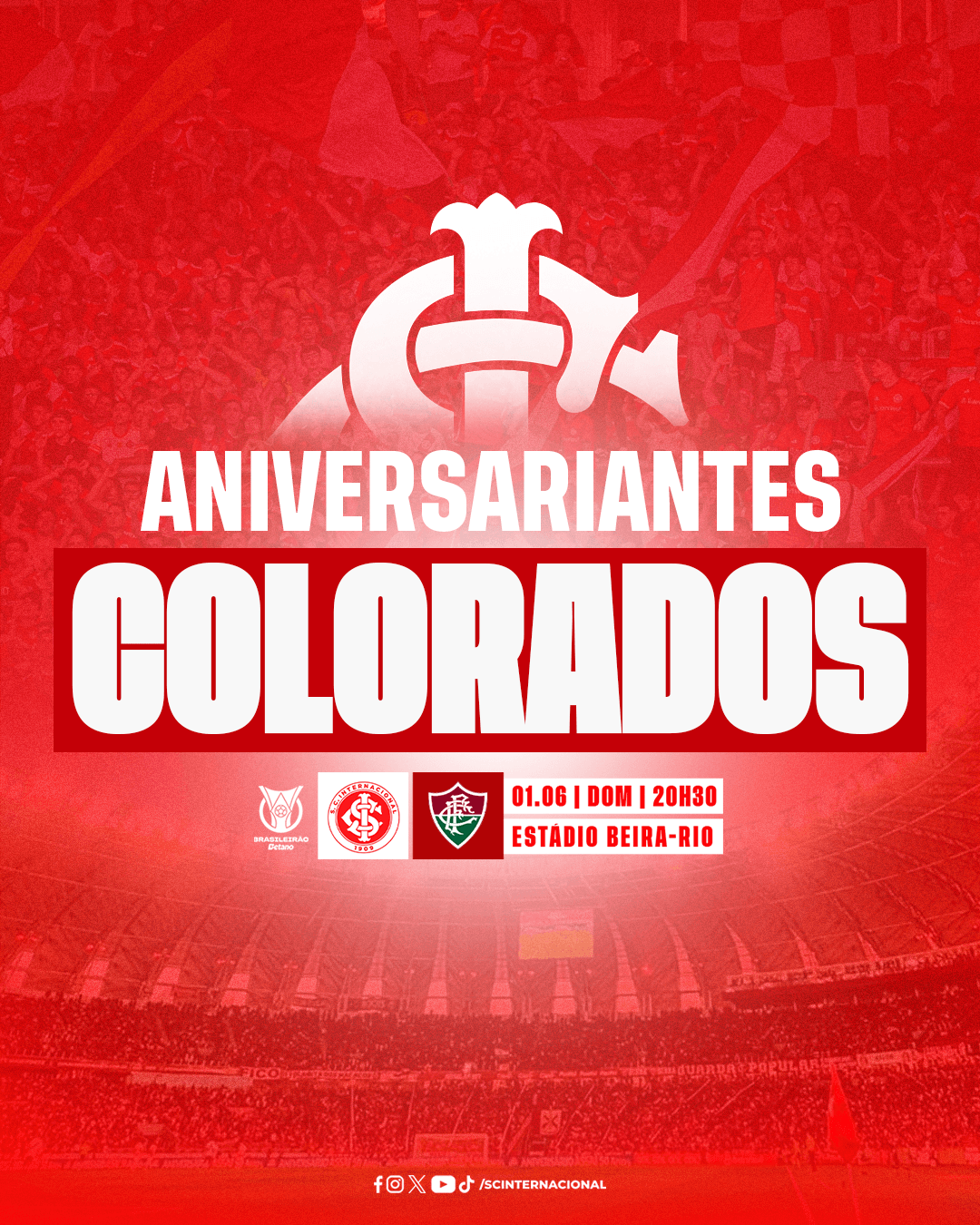 Projeto Aniversariantes Colorados no duelo contra o Fluminense