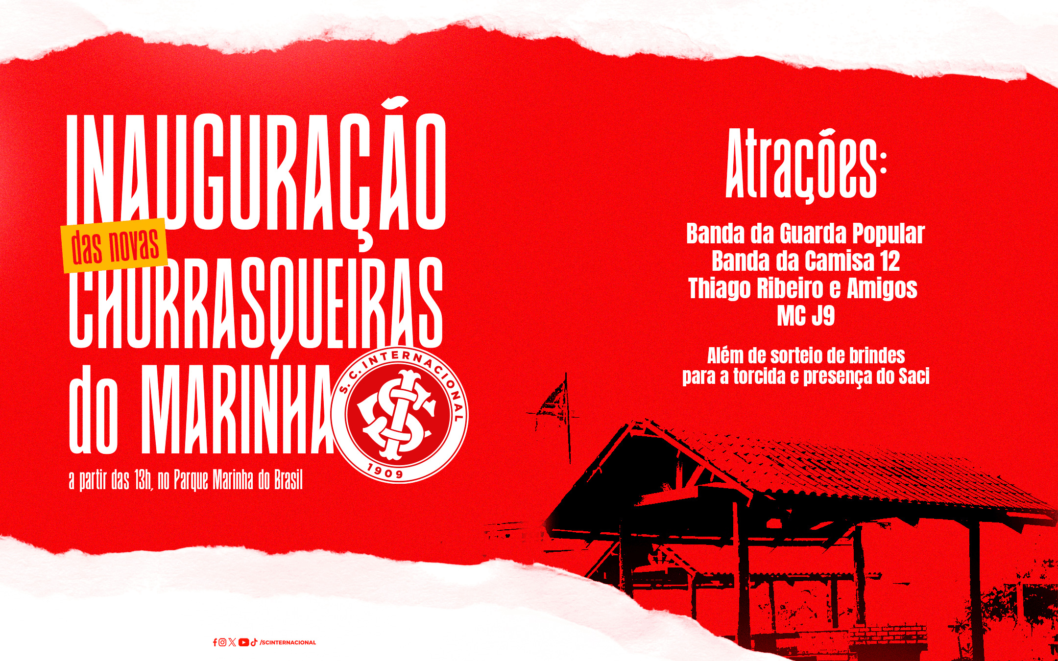 Churrasqueiras no Parque Marinha do Brasil serão inauguradas no domingo (1º)
