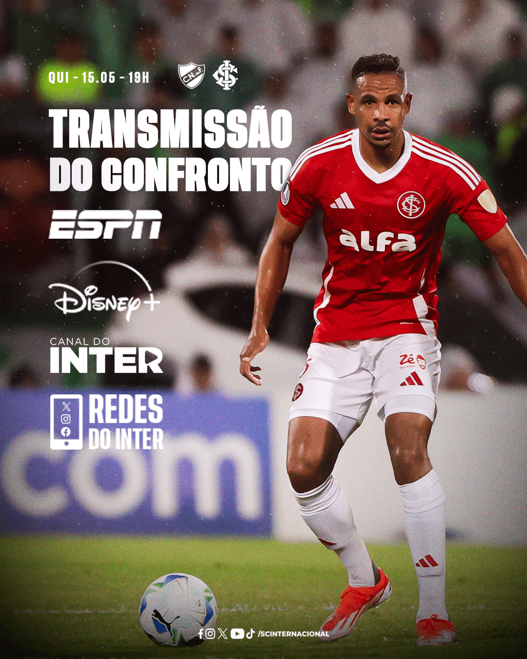Confira a transmissão para Nacional e Inter pela Libertadores
