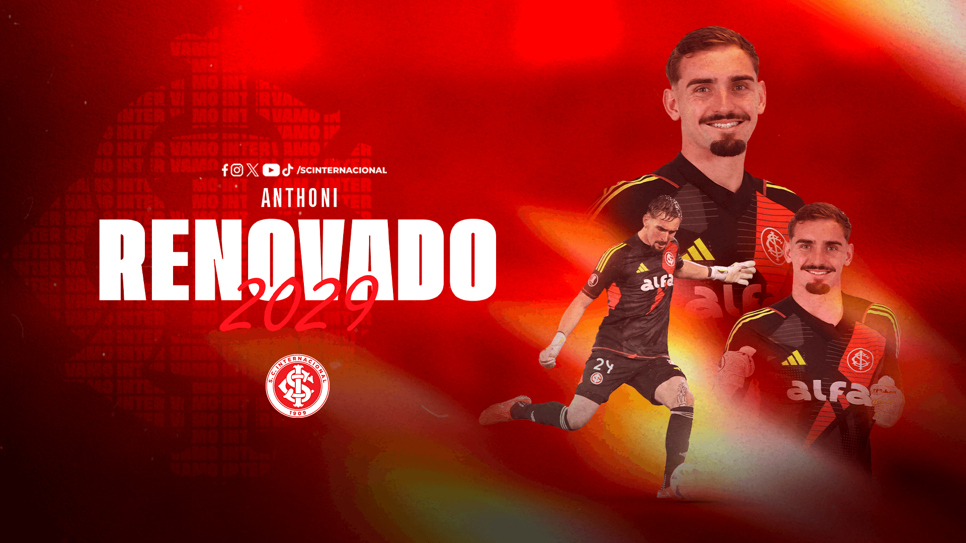 Anthoni renova com o Inter até 2029