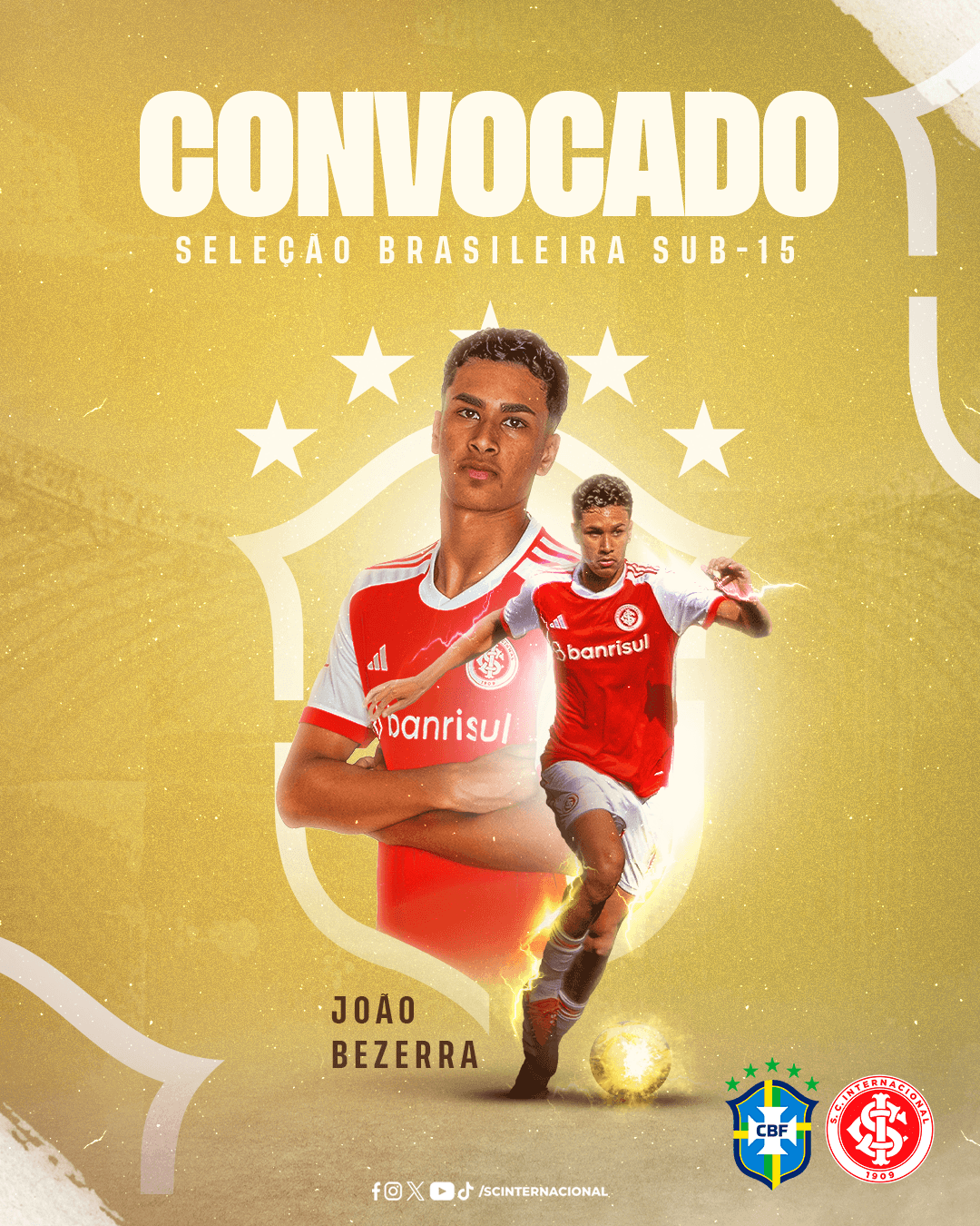 João Bezerra é convocado para Seleção Brasileira Sub-15