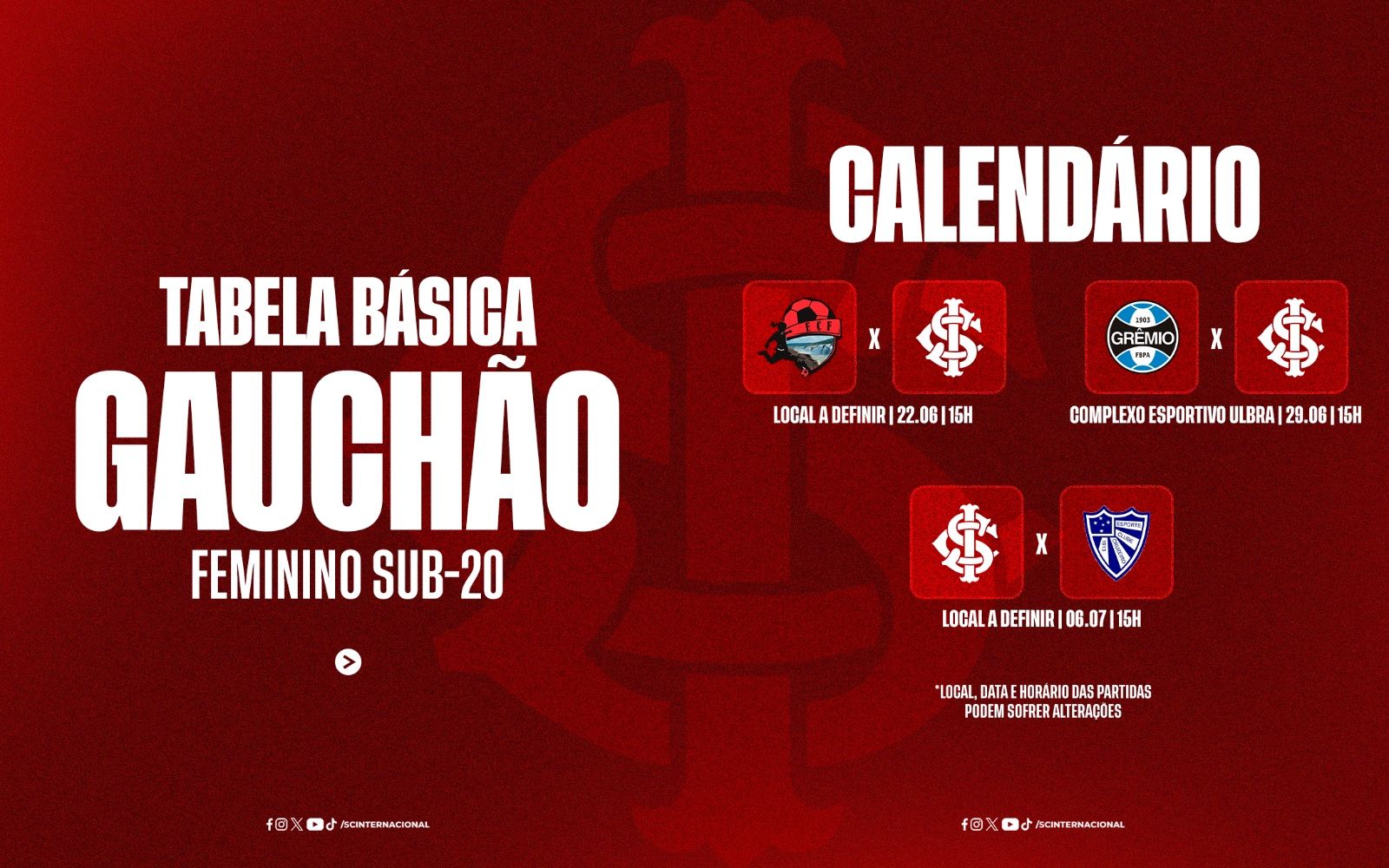 Tabela Básica do Gauchão Feminino Sub-20