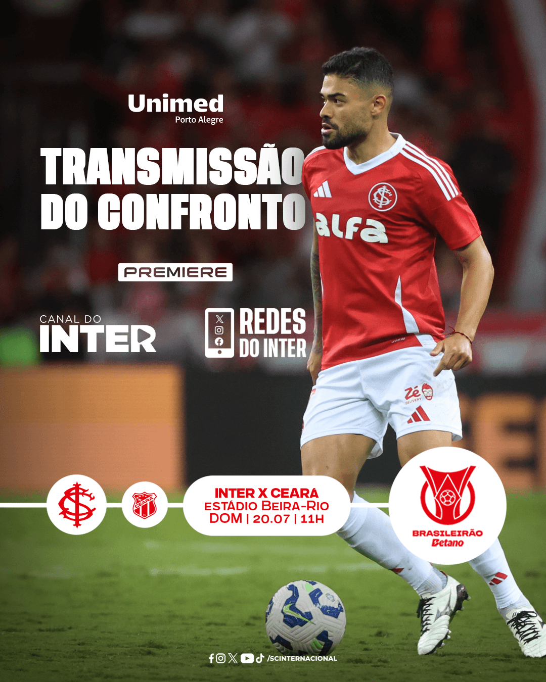 Confira a transmissão de Inter e Ceará