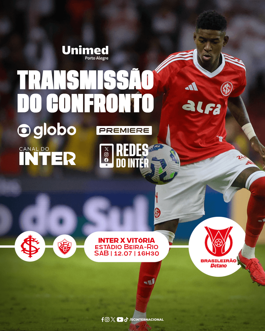 Confira a transmissão de Inter e Vitória