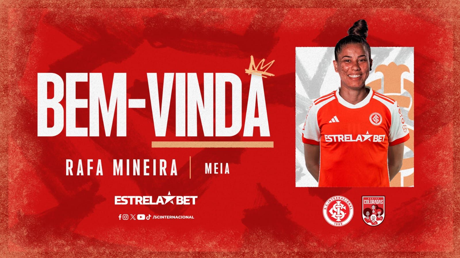 Rafa Mineira é a nova meio-campista das Gurias Coloradas