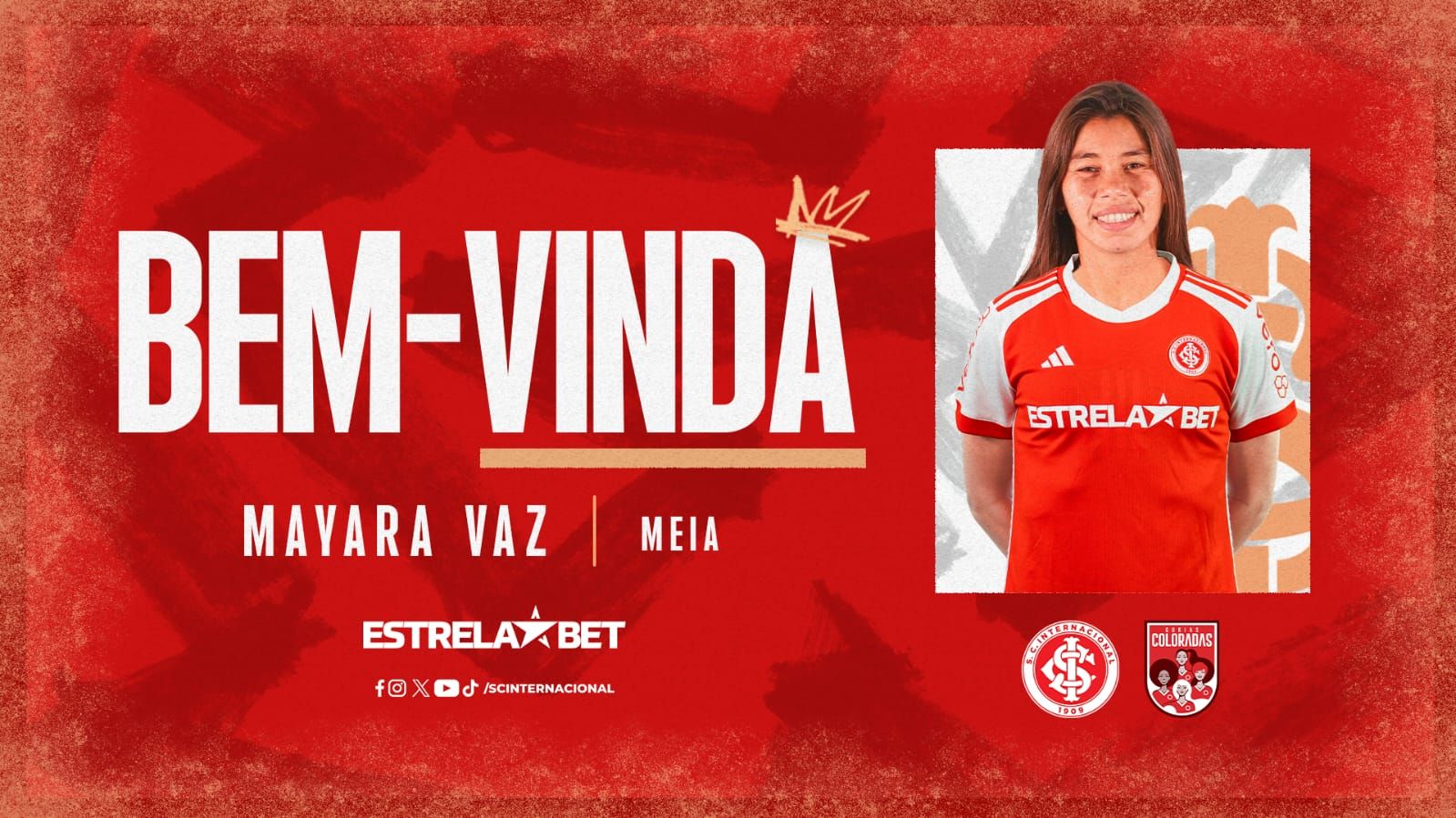 A experiente Mayara Vaz é a nova meio-campista do Inter