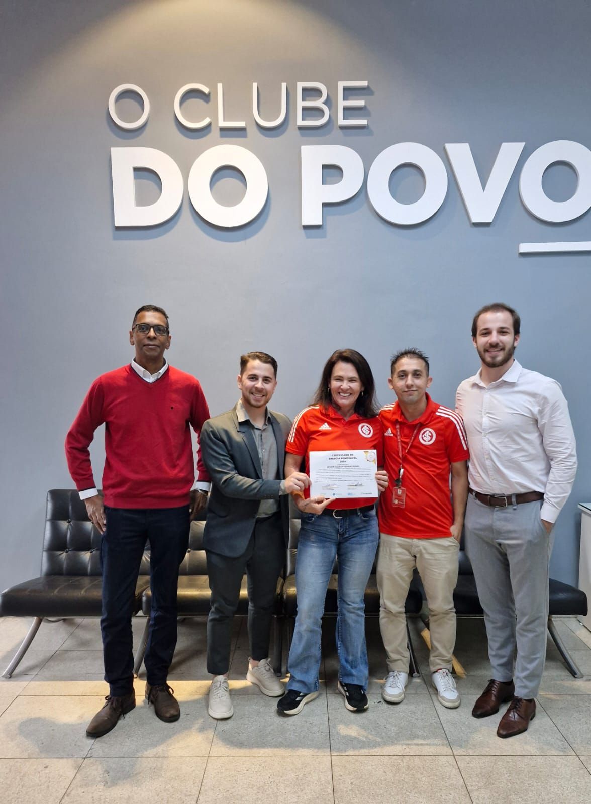 Internacional recebe Certificado de Energia Renovável