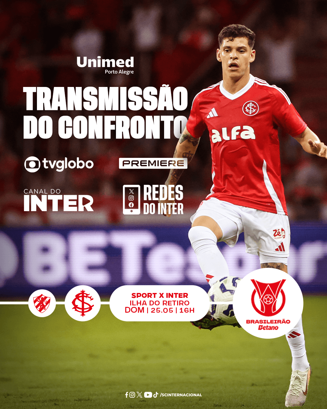 Onde assistir Sport e Internacional